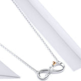 Authentic 925 Sterling Silver Rose Flower Infinity Love Short Neckalce for Women Choker Chain Luxury Bijoux