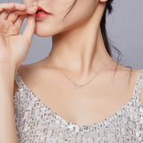925 Sterling Silver Rainbow Color Infinite Love Short Chain Necklace for Women Girl Gift Collar
