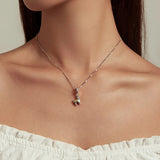 925 Sterling Silver Cute Alpaca Pendant Necklace Animal Charms Neck Chain for Women Birthday Gift Zircon Fine Jewelry