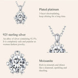1 Carat Moissanite Pendant Necklace For Women High Quality 925 Sterling Silver Wedding Party Bridal Fine Jewelry 3 Colors