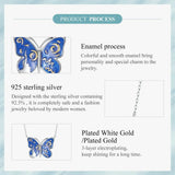 Gold Plated Dainty Pendant Necklace for Women, 925 Sterling Silver Starry Butterfly Chain Necklace