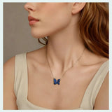 Gold Plated Dainty Pendant Necklace for Women, 925 Sterling Silver Starry Butterfly Chain Necklace