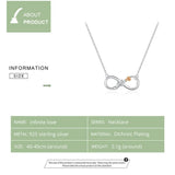 Authentic 925 Sterling Silver Rose Flower Infinity Love Short Necklace for Women Choker Chain Luxury Bijoux