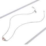 Silver 925 Heart with Wings Minimalist Simple Chain Necklace for Women Rose Gold Color Jewelry Bijoux