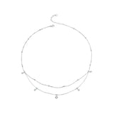 925 Sterling Silver Shining Luxury Tassel Moissanite Pendant Necklace Double-layer Necklace for Women Mother's Day Gift