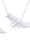 Authentic 925 Sterling Silver Rose Flower Infinity Love Short Neckalce for Women Choker Chain Luxury Bijoux