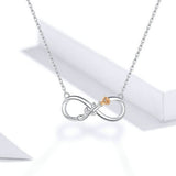 Authentic 925 Sterling Silver Rose Flower Infinity Love Short Necklace for Women Choker Chain Luxury Bijoux