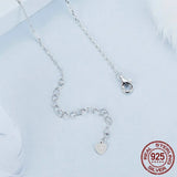 925 Sterling Silver Rose Butterfly Necklace, White Gold Plated Classic Necklace with Cubic Zircon Jewelry Gift for Women