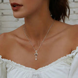 925 Sterling Silver Snake Pendant Necklace Pave Setting CZ for Women Adjustable Chain Link Fine Jewelry Party Gift