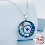 925 Sterling Silver Angel Ring Devil's Eye Pendant Necklace Tree of Life Neck Chain for Women Platinum Plated Jewelry