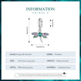 925 Sterling Silver Colorful Zircon Dragonfly Pendant Necklace Dainty Insect Neck Chain for Women Valentine's Day Gift