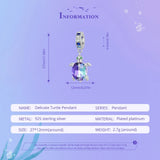925 Sterling Silver Dazzling Sea Turtle Pendant Necklace Dreamy Ocean Neck Chain for Women Party Fine Jewelry Gift