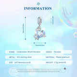 925 Sterling Silver Heart Shape Crystal Pendant Necklace Sea Star Neck Chain for Women Fine Jewelry Gift