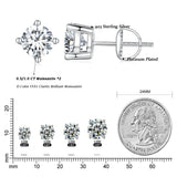 Moissanite Earrings for Women Solid 925 Sterling Silver Heart Prong 2CTW D VVS1 Lab Diamonds Sparkling Wedding Jewelry