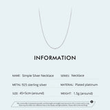 925 Sterling Silver Lobster Clasp Adjustable Necklace Basic Chain Link Simple Fine Jewelry for Women Birthday Gift