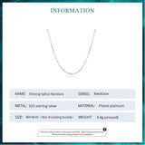 925 Sterling Silver Shining Zircon Necklace O-chain Splice Link for Women Birthday Engagement Gift Fine Jewelry