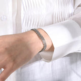 Stainless Steel Mesh Link Chain Bracelet for Men Women, 6mm Italian Gold Wristband, 17/19/21cm Gift Jewelry