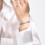 Stainless Steel Mesh Link Chain Bracelet for Men Women, 6mm Italian Gold Wristband, 17/19/21cm Gift Jewelry