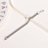 Stainless Steel Mesh Link Chain Bracelet for Men Women, 6mm Italian Gold Wristband, 17/19/21cm Gift Jewelry