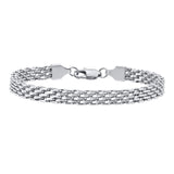 Stainless Steel Mesh Link Chain Bracelet for Men Women, 6mm Italian Gold Wristband, 17/19/21cm Gift Jewelry