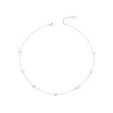 925 Sterling Silver Dainty Shell Pearl Choker Necklace, White Gold Plated Pearl Charm Necklaces Jewelry Gifts for Women