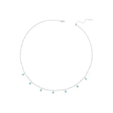 925 Sterling Silver Simple Clavicle Chain Chokers Turquoise Bead Necklace for Women Fine Jewelry Gift
