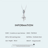 925 Sterling Silver Ancient Egypt Eye Of Horus Pendant Necklace Cross Charms Neck Chain for Women Birthday Fine Jewlery