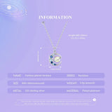 Planet Necklace 925 Sterling Silver Star Moon Saturn Universe Space Pendant Birthday Jewelry Gifts for Women Girls