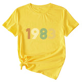 Mode frauen Top VINTAGE 1983 Casual Lose Kurzarm