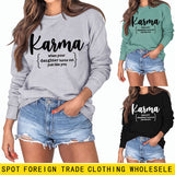 Karma When Your Lady Rundhals Langarmshirt Lockerer Pullover