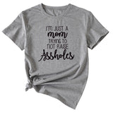 Fashion Women Dress Im Just A Mom Casual Plus Size Short Sleeve Tshirt