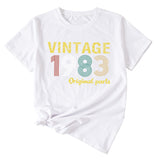 Mode frauen Top VINTAGE 1983 Casual Lose Kurzarm