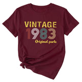 Mode frauen Top VINTAGE 1983 Casual Lose Kurzarm