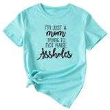 Fashion Women Dress Im Just A Mom Casual Plus Size Short Sleeve Tshirt