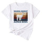WANna fumée motif amusant imprimé col rond mode manches courtes T-shirt femmes
