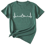 ECG Coffee Women's Loose Short Sleeve Top Round Neck T-shirt