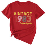 Mode frauen Top VINTAGE 1983 Casual Lose Kurzarm