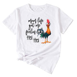 T-Shirt mit Aufschrift „Mom Life got Me“, lustiges Muster, kurzärmelig