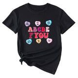 Letter ABCDEF You Printed Women's Summer Casual Loose Short Sleeve