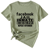 English Letters Facebook Jalt Immate Round Neck Short Sleeve
