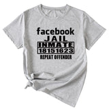 English Letters Facebook Jalt Immate Round Neck Short Sleeve