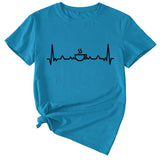 ECG Coffee Women's Loose Short Sleeve Top Round Neck T-shirt