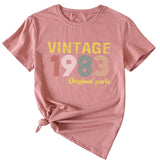 Mode frauen Top VINTAGE 1983 Casual Lose Kurzarm