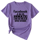 English Letters Facebook Jalt Immate Round Neck Short Sleeve