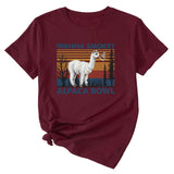 WANna fumée motif amusant imprimé col rond mode manches courtes T-shirt femmes