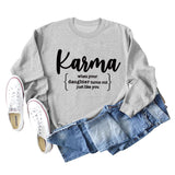 Karma When Your Lady Rundhals Langarmshirt Lockerer Pullover