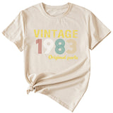 Mode frauen Top VINTAGE 1983 Casual Lose Kurzarm