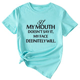 If my mouth can't say it, loose-fitting short-sleeved girl