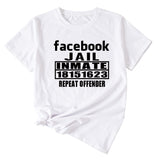 English Letters Facebook Jalt Immate Round Neck Short Sleeve