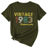Mode frauen Top VINTAGE 1983 Casual Lose Kurzarm